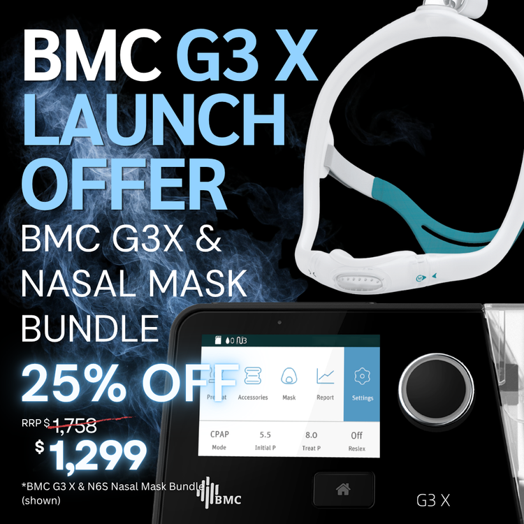 BMC G3 X Launch Sale | G3X Auto CPAP & Nasal Mask Bundle - $1,299