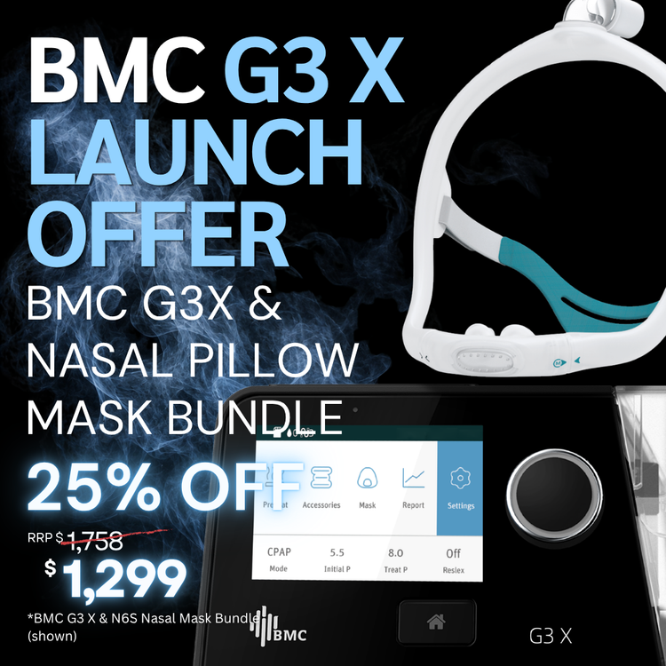 BMC G3 X Launch Sale | G3X Auto CPAP & Nasal Pillow Mask Bundle - $1,299