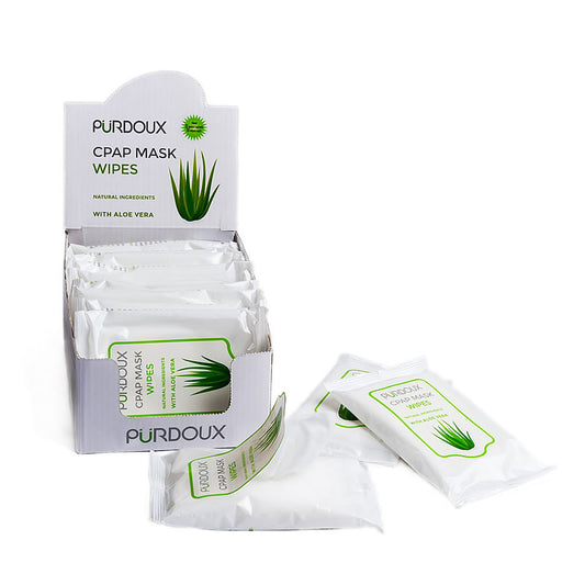 Purdoux CPAP Wipes – Aloe Vera [Unscented](a box of 12 sachets – 10 wipes each)